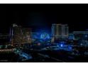 Panoramic aerial view of the Las Vegas Strip at night, highlighting Wynn, Palazzo, and the Sphere at 2000 N Fashion Show Dr # 4302, Las Vegas, NV 89109