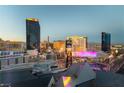 Amazing view of the Las Vegas strip at dusk with the Cosmopolitan and Aria hotels prominently featured at 3722 Las Vegas Blvd # 1908, Las Vegas, NV 89158