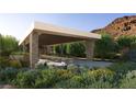 Beautiful view of porte cochere and desert landscaping at 4 Kaya Canyon Way # 15, Henderson, NV 89012