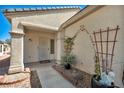 Charming home entrance with decorative plants and a secure front door at 570 Cypress Gardens Pl, Henderson, NV 89012