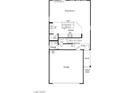 Open-concept first-floor plan featuring a great room, kitchen, pantry, powder room, garage, and entry at 4145 Texas Lilac Ave, Las Vegas, NV 89139