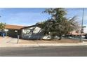 Street view of a single-story home with a large tree in the front yard and a chain-link fence at 3258 Glenhurst Dr, Las Vegas, NV 89121