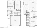 Detailed floor plan showcasing the layout of the two-story home with bedroom, bathroom, garage, and kitchen locations at 7013 Pacific Coast St, Las Vegas, NV 89148