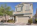 Inviting home exterior features a brick driveway, mature landscaping, and neutral color palette at 7598 Alexander Hills St, Las Vegas, NV 89139