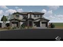 New construction home with a neutral color palette and three-car garage at 8 Rue Du Ville Way, Henderson, NV 89011