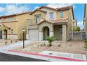 Inviting two-story home with desert landscaping, balcony, and convenient attached garage at 7222 Liberty Pride St, Las Vegas, NV 89148