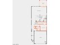 Detailed view of the first floor plan with garage, bedroom, kitchen, great room and patio at 10026 Indy Rey Ct, Las Vegas, NV 89148