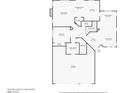 Detailed floor plan showcasing the layout of the home, including room dimensions and garage placement at 8447 Amherst Valley St, Las Vegas, NV 89123
