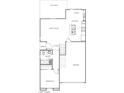 Layout of home's first floor including kitchen, nook, great room, garage, bedroom and bath at 1664 Square Fields St, Las Vegas, NV 89115