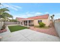 This well-maintained backyard features a covered patio and a mix of concrete and gravel landscaping at 635 Dry Valley Ave, North Las Vegas, NV 89031