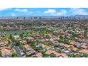 Panoramic aerial view of the city showcasing neighborhood homes and landscaping at 8000 Clock Tower Ct Ct, Las Vegas, NV 89117