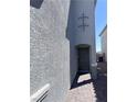 Stylish front door with decorative elements and an inviting entryway at 4993 Birchland Manor Ave, Las Vegas, NV 89139