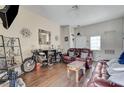 Comfortable living room with wood floors, furniture, and decor at 3150 Soft Breezes Dr # 2018, Las Vegas, NV 89128