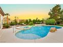 Beautiful pool and spa with waterfall feature and manicured backyard at 2859 Hayden Creek Ter, Henderson, NV 89052