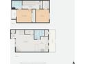 Detailed floor plan showcasing the layout of the home, including bedrooms, living areas, and storage at 584 Sellers Pl, Henderson, NV 89011