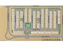 Cordillera community map showcasing lot locations, street names, and neighborhood amenities at 647 Spotted Falcon St, Las Vegas, NV 89138