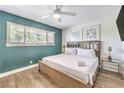 Bright bedroom with a large window, king bed and stylish decor at 1553 Dorothy Ave # 4, Las Vegas, NV 89119