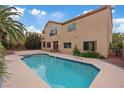 Inviting backyard pool and patio area, perfect for outdoor entertaining and relaxation at 7808 Brook Valley Dr, Las Vegas, NV 89123