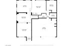 First floor plan featuring kitchen, dining, living room, garage, bathroom and bedroom at 6407 Wild Strawberry Ln, Las Vegas, NV 89142