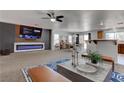 Spacious living area with modern fireplace and ample natural light at 214 Bella Matese Ave, Las Vegas, NV 89183