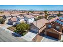 Aerial view of a well-planned residential neighborhood with tile roofs and lush greenery at 7572 Hope Valley St, Las Vegas, NV 89139