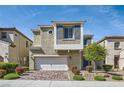 Charming two-story home with stucco siding, a two-car garage, and manicured landscaping at 9020 Tiffany Oaks Ave, Las Vegas, NV 89148