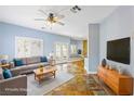 Comfortable living room with stylish furniture and plenty of natural light at 224 Devotion Ct, Henderson, NV 89052