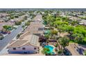Expansive aerial view of a suburban neighborhood featuring multiple pools and well-maintained landscaping at 8321 Gorsky Ave, Las Vegas, NV 89131