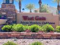 Attractive stone monument sign for West Gate Private Members Clubhouse with colorful landscape and brickwork at , Las Vegas, NV 89135