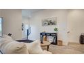 Contemporary living space featuring modern furnishings, stylish decor, and plenty of natural light at 11485 Vibrant Heights Dr # 32, Las Vegas, NV 89135