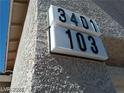 Close-up of the house number, showing '3401 103' at 3401 Conan St # 103, Las Vegas, NV 89129
