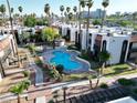 A bird's eye view of the community showcasing the inviting pool and well-maintained grounds at 1405 Vegas Valley Dr # 257, Las Vegas, NV 89169