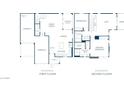 Floor plan featuring a kitchen, dining room, great room, two bedrooms, two baths, and an outdoor covered loggia at 1808 Mangrove Ct, Las Vegas, NV 89138