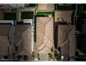 A top-down aerial view shows the property with a modern roof and minimalist landscaping at 10352 Rye Patch Creek St, Las Vegas, NV 89141