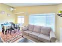 Open-concept living and dining area with a ceiling fan for added comfort at 350 S Durango Dr # 220, Las Vegas, NV 89145