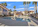 Sparkling community pool featuring a cabana and ample space for swimming and lounging in this desirable complex at 350 S Durango Dr # 220, Las Vegas, NV 89145
