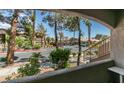 Nice community view from a private balcony; Relax and enjoy your outdoor space and beautiful scenery at 5751 E Hacienda Ave # 105, Las Vegas, NV 89122