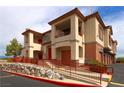 Inviting multi-Gathering home featuring warm stucco and accessible entrances with well maintained landscaping at 1608 Sussex St # 204, Las Vegas, NV 89144