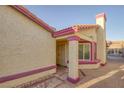 Close-up showcasing the home's stucco exterior and terracotta tiled roof at 2380 Sierra Sunrise St, Las Vegas, NV 89156
