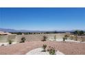 The charming backyard features desert landscaping, a block wall, and stone walkways at 2904 Bow Bridge Dr, Las Vegas, NV 89134