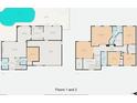 Home floor plan showcasing layout of rooms and pool area at 2873 Cambretto Dr, Henderson, NV 89074