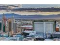 Gorgeous cityscape view of Las Vegas with the T-Mobile arena set amongst a mountain backdrop at 145 E Harmon Ave # 3807, Las Vegas, NV 89109
