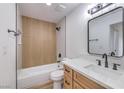 Updated bathroom featuring a shower-tub combination, new fixtures, and modern vanity at 5335 Rod Ct # 103, Las Vegas, NV 89122
