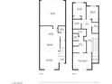 Detailed floorplan showcasing the layout of the two floors including living room, kitchen and bedrooms at 985 Via Lombardi Ave, Henderson, NV 89011