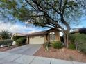 Inviting single-story home with a two-car garage, well-maintained landscaping, and mature shade trees at 224 Silver Castle St, Las Vegas, NV 89144