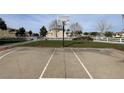 Community basketball court with hoop and white fencing in a common area at 6459 Rusticated Stone Ave # 103, Henderson, NV 89011