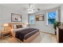 Bright bedroom with two windows, and an area rug, providing natural light and a cozy feel at 2409 Cockatiel Dr, North Las Vegas, NV 89084