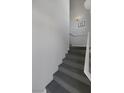 Carpeted stairway leads to the upper level of this condo, offering a smooth transition between floors at 10001 Peace Way # 2351, Las Vegas, NV 89147