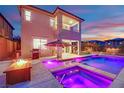 Inviting backyard pool with a lounge area, perfect for relaxation and entertainment at 12341 Ferry Glide Ave, Las Vegas, NV 89138