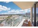 Comfortable seating area on the balcony with expansive city views at 8255 Las Vegas Blvd # 713, Las Vegas, NV 89123